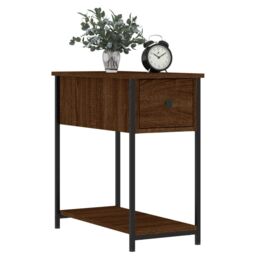 Berkfield Home Bedside Cabinet Brown Oak 30x60x60 cm Engineered Wood - Size: 30 x 60 x 60 cm - thumbnail 3