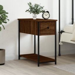 Berkfield Home Bedside Cabinet Brown Oak 30x60x60 cm Engineered Wood - Size: 30 x 60 x 60 cm - thumbnail 1
