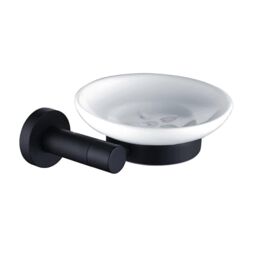 Nes Home Modern Round Matte Black Ceramic Soap Dish
