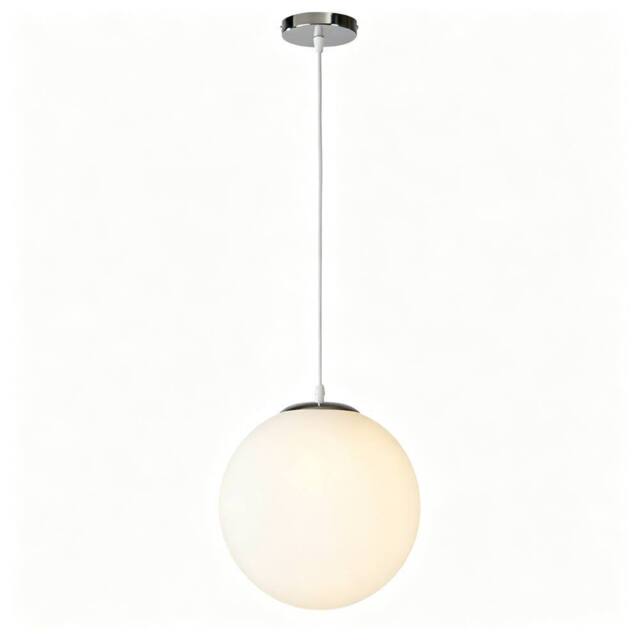 COMELY Pendant Ceiling Light, White Glass Globe pendant light, 150cm, 1 Light - image 1