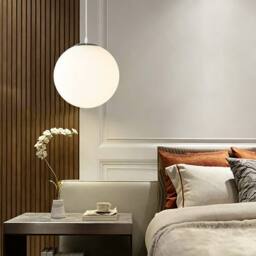 COMELY Pendant Ceiling Light, White Glass Globe pendant light, 150cm, 1 Light - thumbnail 8