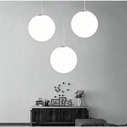 COMELY Pendant Ceiling Light, White Glass Globe pendant light, 150cm, 1 Light - thumbnail 7