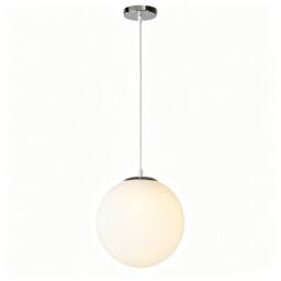 COMELY Pendant Ceiling Light, White Glass Globe pendant light, 150cm, 1 Light - thumbnail 1