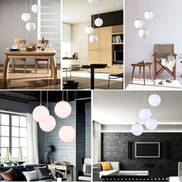 COMELY Pendant Ceiling Light, White Glass Globe pendant light, 150cm, 1 Light - thumbnail 9