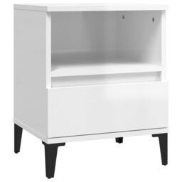 Berkfield Home Bedside Cabinets 2 pcs High Gloss White 40x35x50 cm - Size: 40 x 35 x 50 cm - thumbnail 6