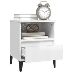 Berkfield Home Bedside Cabinets 2 pcs High Gloss White 40x35x50 cm - Size: 40 x 35 x 50 cm - thumbnail 5
