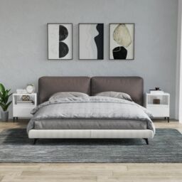 Berkfield Home Bedside Cabinets 2 pcs High Gloss White 40x35x50 cm - Size: 40 x 35 x 50 cm - thumbnail 1