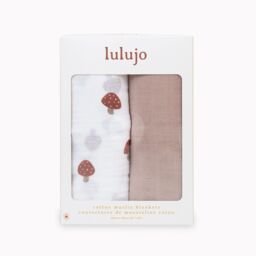 Lulujo 2-pack Cotton Swaddles - Mushroom / Sand