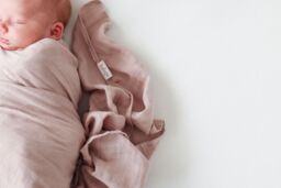 Lulujo 2-pack Cotton Swaddles - Mushroom / Sand - thumbnail 6