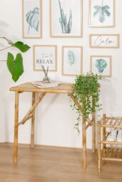 Nordlys Bamboo Wood Console Table in Brown - thumbnail 3