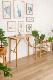 Nordlys Bamboo Wood Console Table in Brown - thumbnail 2