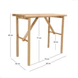 Nordlys Bamboo Wood Console Table in Brown - thumbnail 5