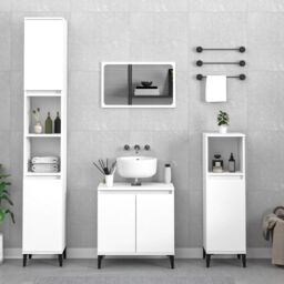 Berkfield Home 3 Piece Bathroom Furniture Set White Engineered Wood