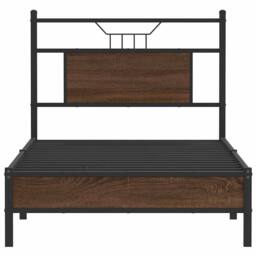 Berkfield Home Bed Frame without Mattress Brown Oak 90x190 cm Single Engineered Wood - thumbnail 6