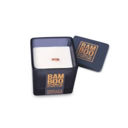 Bamboo Small Soy Wax Candle - Vanilla & White Woods in Dark Grey - thumbnail 3