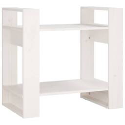 Berkfield Home Book Cabinet/Room Divider White 60x35x57 cm Solid Wood Pine - Size: 60 x 35 x 57 cm - thumbnail 1