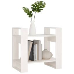 Berkfield Home Book Cabinet/Room Divider White 60x35x57 cm Solid Wood Pine - Size: 60 x 35 x 57 cm - thumbnail 5