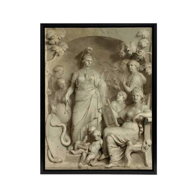 "Artery8 De Lairesse Allegory Of Sciences Framed Canvas Wall Art Print in Grey - Size: W12"" x H16""" - image 1