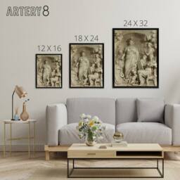 "Artery8 De Lairesse Allegory Of Sciences Framed Canvas Wall Art Print in Grey - Size: W12"" x H16""" - thumbnail 4