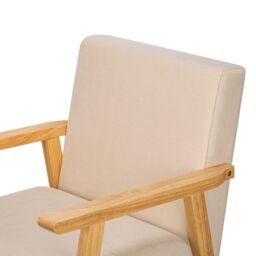 Nordlys Scandinavian Lounge Armchair with Wooden Frame in Beige - thumbnail 3