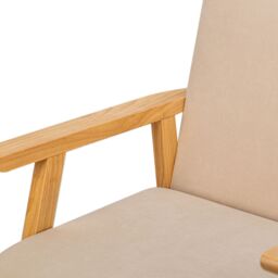 Nordlys Scandinavian Lounge Armchair with Wooden Frame in Beige - thumbnail 6