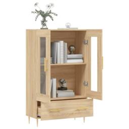 Berkfield Home Highboard Sonoma Oak 69.5x31x115 cm Engineered Wood in Brown - thumbnail 4