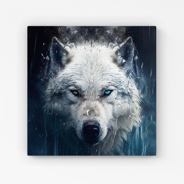 Warren Reed - Designer White Wolf Face Splashart Canvas - Size: w10 inch x h10 inch - image 1