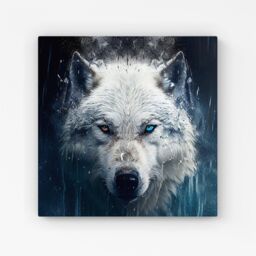 Warren Reed - Designer White Wolf Face Splashart Canvas - Size: w10 inch x h10 inch - thumbnail 1