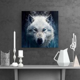 Warren Reed - Designer White Wolf Face Splashart Canvas - Size: w10 inch x h10 inch - thumbnail 2