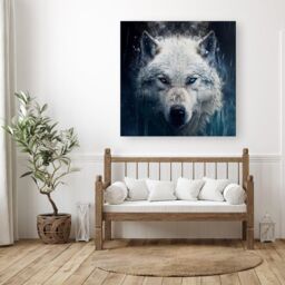 Warren Reed - Designer White Wolf Face Splashart Canvas - Size: w10 inch x h10 inch - thumbnail 3