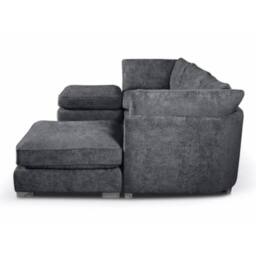 SNUG FURNITURE BIRMINGHAM LTD London U Shape Charcoal Grey Fullback Corner Sofa - thumbnail 3