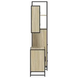 Berkfield Home Durable 3 Piece Bathroom Furniture Set Sonoma Oak Engineered Wood in Light Oak - thumbnail 6