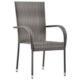 Berkfield Home 3 Piece Garden Dining Set Grey - thumbnail 6