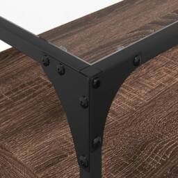 Berkfield Home TV Cabinet with Glass Top Brown Oak 98x35x51 cm Engineered Wood - Size: 98 x 35 x 51 cm - thumbnail 8