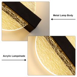 Pheashine Modern Light Luxury Acrylic Wall Lamp 12W Warm White 25cm in Black - thumbnail 4