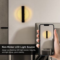 Pheashine Modern Light Luxury Acrylic Wall Lamp 12W Warm White 25cm in Black - thumbnail 5