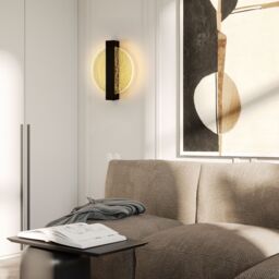 Pheashine Modern Light Luxury Acrylic Wall Lamp 12W Warm White 25cm in Black - thumbnail 6