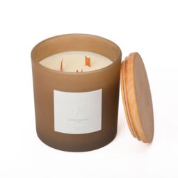 Aroma Naturals Frosted Decadence Glass Candle - Cashmere Scent in Brown - Size: XL - thumbnail 2