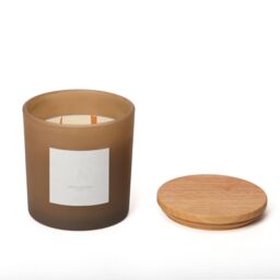 Aroma Naturals Frosted Decadence Glass Candle - Cashmere Scent in Brown - Size: XL - thumbnail 3
