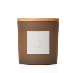 Aroma Naturals Frosted Decadence Glass Candle - Cashmere Scent in Brown - Size: XL - thumbnail 1
