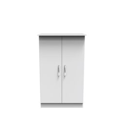 Ready Assembled 2 U Hampshire 2 Door Midi Wardrobe (Ready Assembled) in White - thumbnail 1