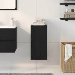Berkfield Home Wall-mounted Cabinet Black Oak 32x20x67 cm Engineered Wood - Size: 32 x 20 x 67 cm - thumbnail 3