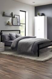 Julian Bowen Soto Metal Bed in Black - Size: Single - thumbnail 1