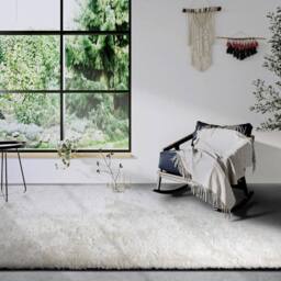 THE RUGS Myk Olaf High Pile Rug Plush Soft Plain Design 38 mm Pile in White - Size: 200 cm x 290 cm - thumbnail 7