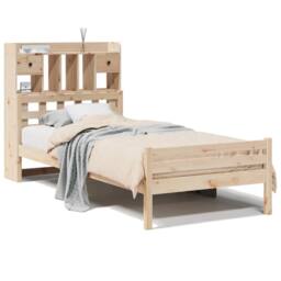 Berkfield Home Decorative Bookcase Bed without Mattress 100x200cm Solid Wood Pine in Light Brown - Size: 100x200 cm - thumbnail 3