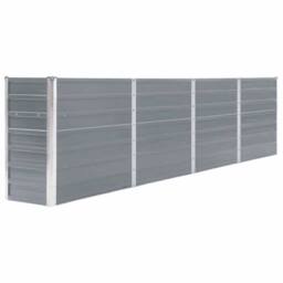 Berkfield Home Raised Garden Bed 320x40x77 cm Galvanised Steel Grey - Size: 320 x 40 x 77 cm - thumbnail 2