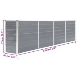 Berkfield Home Raised Garden Bed 320x40x77 cm Galvanised Steel Grey - Size: 320 x 40 x 77 cm - thumbnail 7