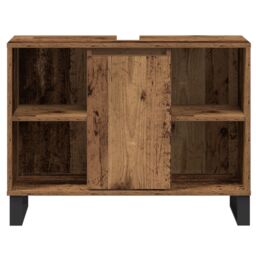 Berkfield Home Bathroom Vanity Unit Old Wood Particle board Medium in Brown - thumbnail 6
