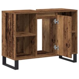 Berkfield Home Bathroom Vanity Unit Old Wood Particle board Medium in Brown - thumbnail 5