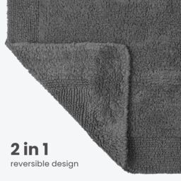 Allure Bath Fashions Elegance Reversible Heavyweight Bath Mat in Charcoal - thumbnail 4